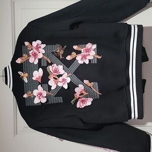 OFF-WHITE Floral Embroidered Varsity Jacket